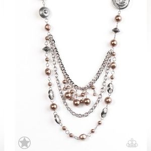 Paparazzi All The Trimmings Brown Necklace